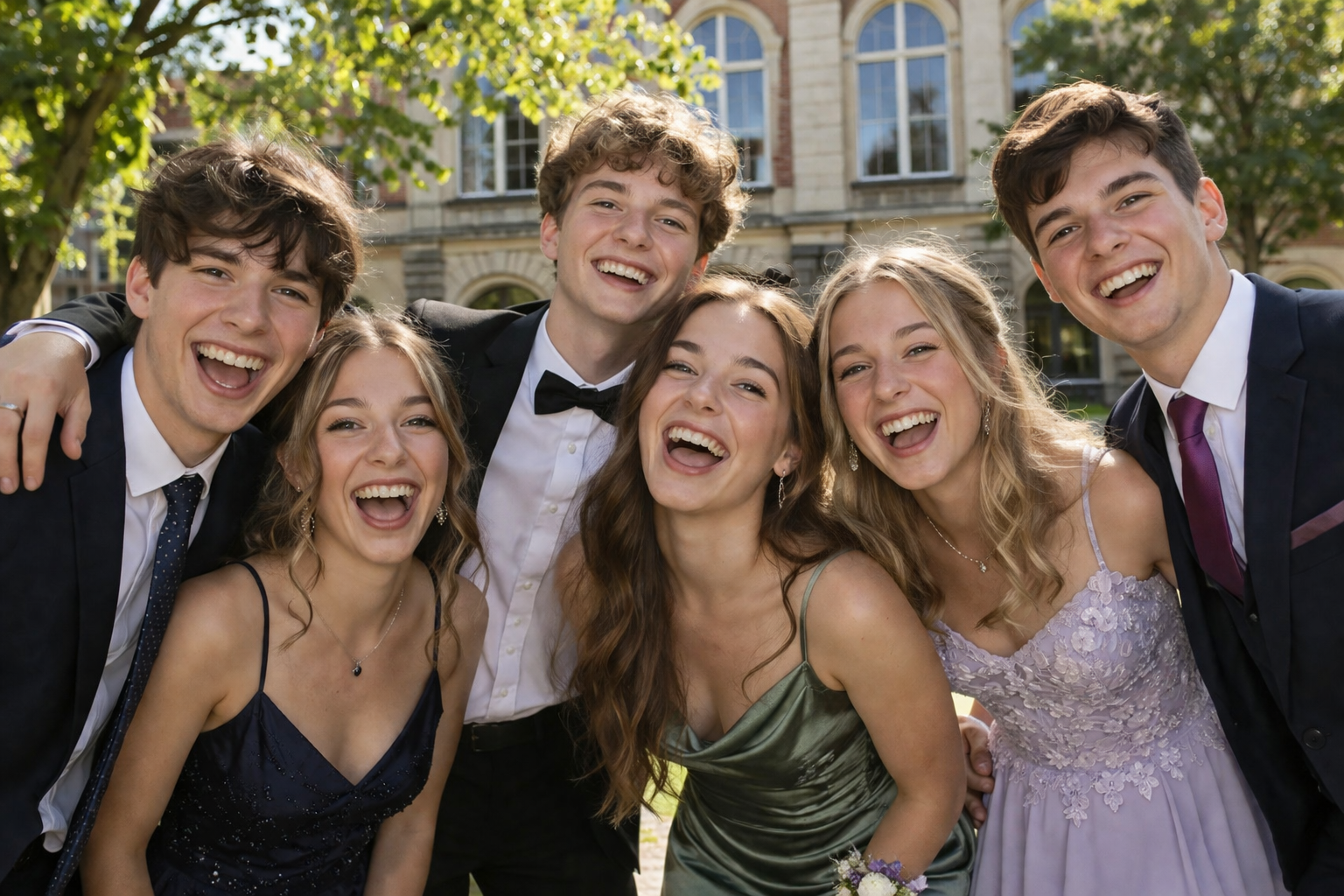 Lachende Abiturienten